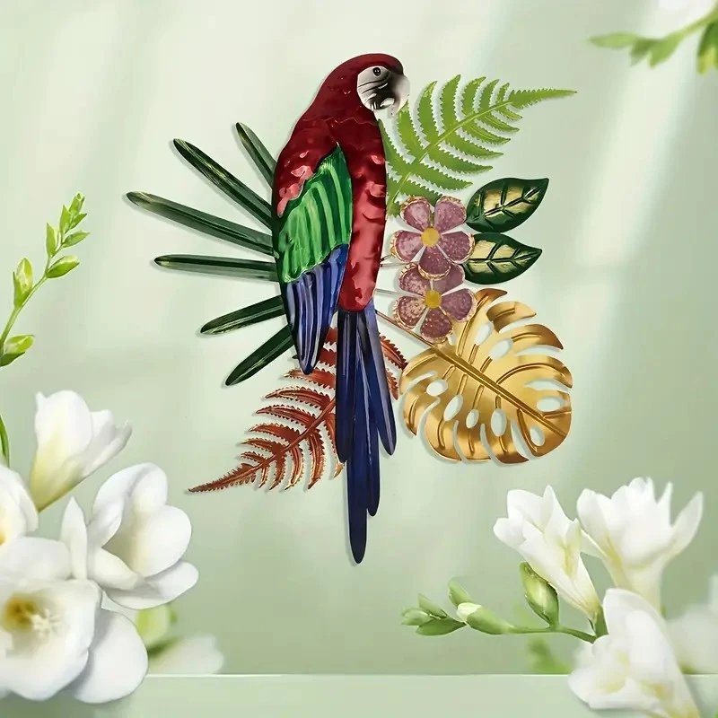 Factory Direct Sales Metal Color Parrot Decorative Painting Living Room Sofa Wall Corridor Wall Decor