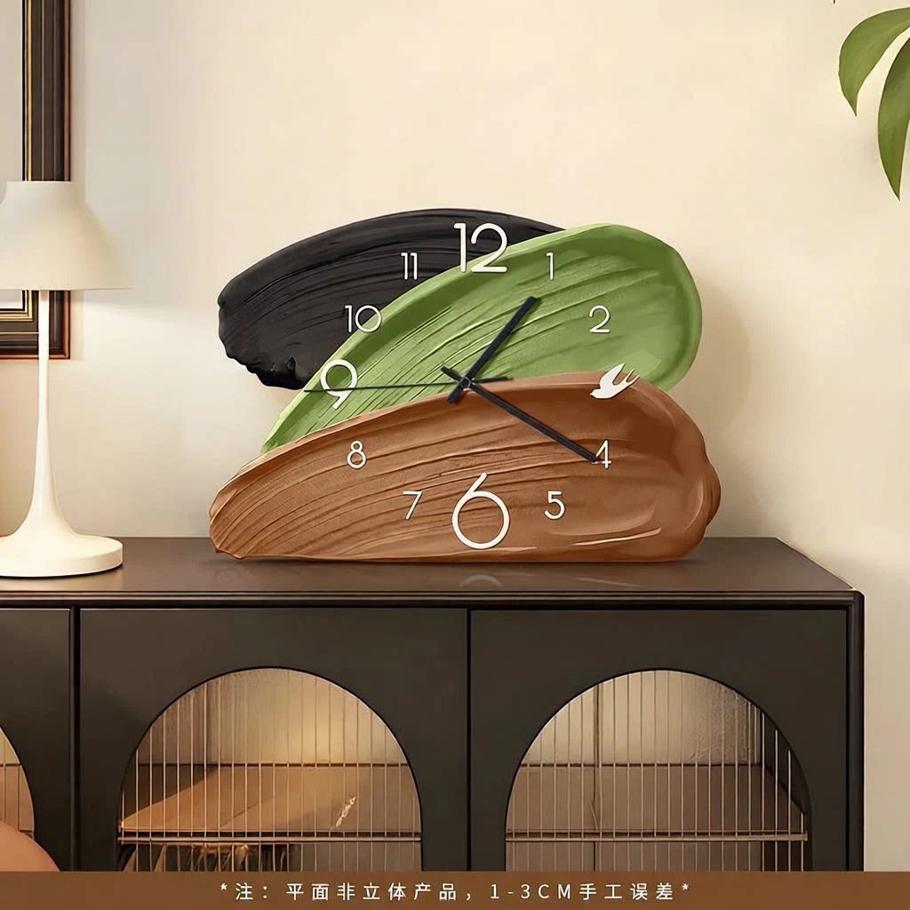 Medieval Style Desktop Clock Ornament Living Room Wall Clock Tv Screen Creative Warm Display Table Clock | Decorative Clock