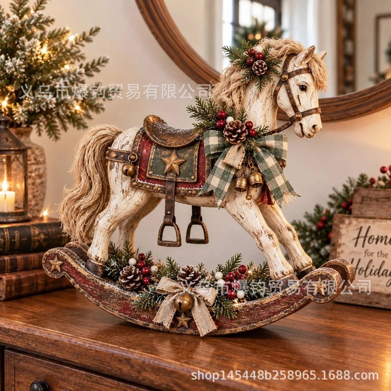 Vintage Christmas Rocking Horse Retro Christmas Rocking Horse | Christmas Decor