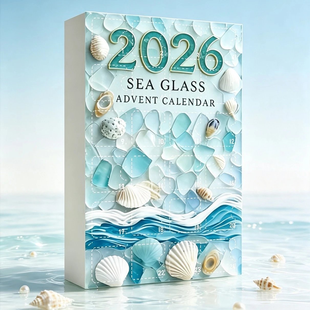 Hot Selling Advent Calendar Sea Glass Style Christmas Tree Hanging Acrylic Pendant | Christmas Decor