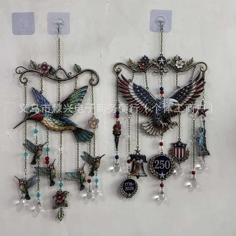 Spot Iron Flat Graceful Hummingbird Wind Chime Hummingbird Wind Chime Outdoor Garden | Home Decor