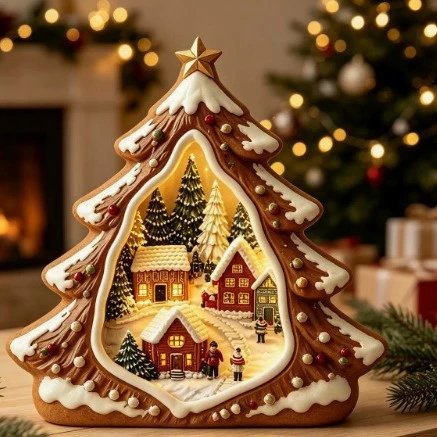 Christmas Wooden Ornament UV Printed Snow Hut Santa Claus Elk Nutcracker Small Ornament | Christmas Decor