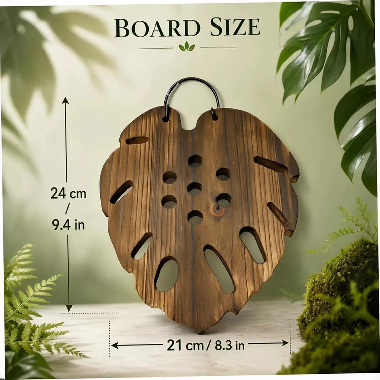 Plant Hanging Board Staghorn Fern Planting Board Carbonized Solid Wood Wall Hanging Board Dendrobium | Wall Decor