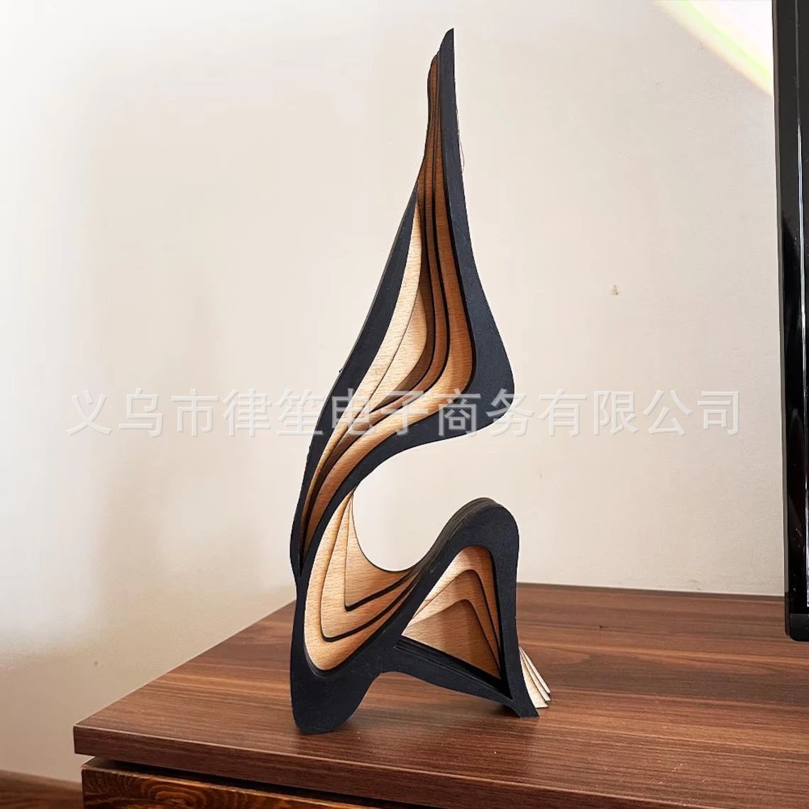Wooden Three-dimensional Curve Art Home Decor Decorative Ornament Irregular Shape Art | Decorative Figurine