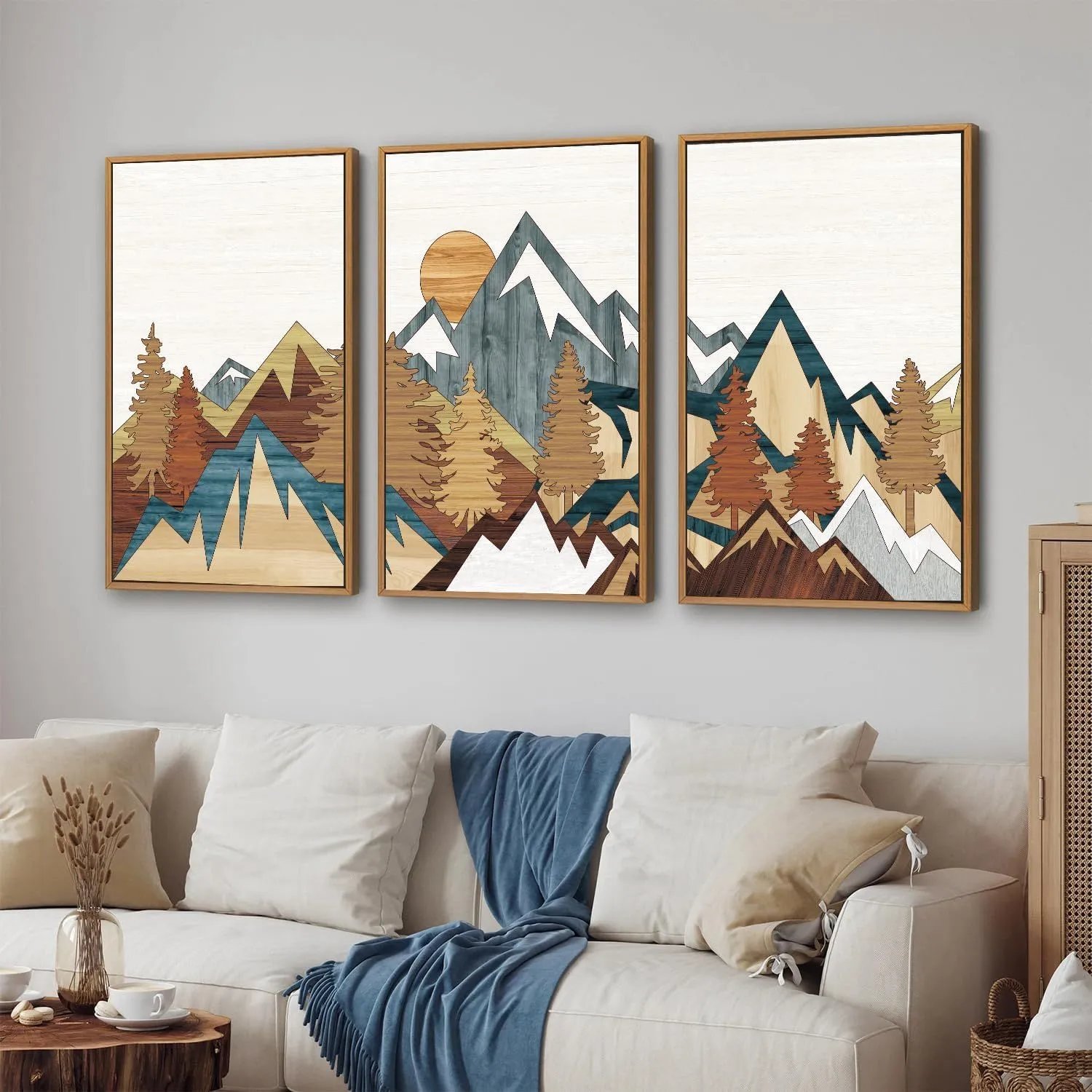 Foreign Trade Retro Mountain Scene Canvas Wall Painting Bohemian Sunrise Art Poster Wall Decor Painting