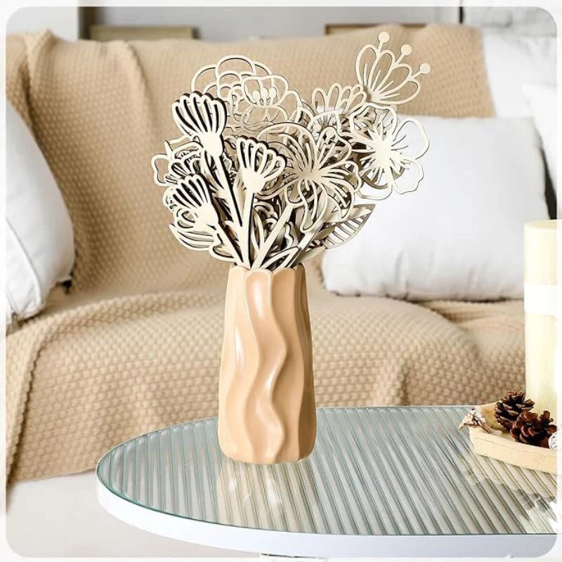 Wooden DIY Wood Flower Hollow Logo Family Holiday Vase Plug-in 18 Kinds Of Wild Flower Decorative Wood | Decorative Vase