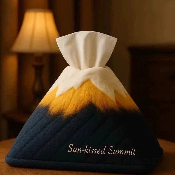 Rizhao Jinshan Plush Tissue Box Modern Simple Snow Mountain Shape Tissue Box Living Room Desktop Storage | Storage Organizer