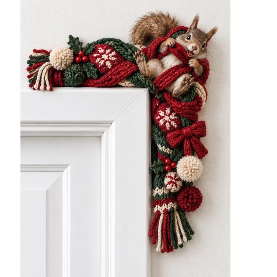 Christmas Wooden Door Corner Decor Christmas Wooden Door Corner Decor F | Christmas Decor