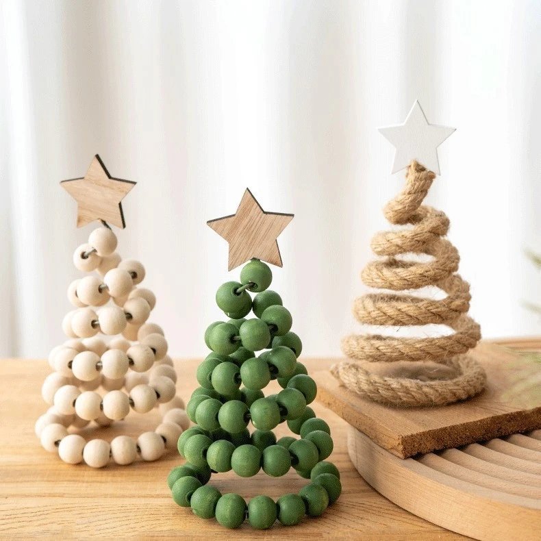 Christmas Decor Creative Nordic Wooden Christmas Tree Desktop Small Ornament Decor Decorative Craft