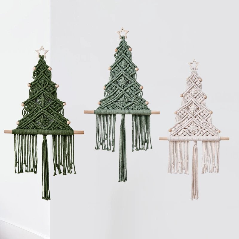 Handwoven Christmas Tree Tapestry Christmas Decor Tapestry Home Decor Pendant