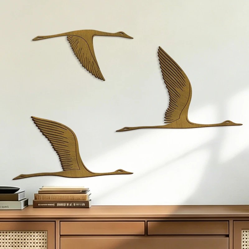 Bohemian Style Bird Wooden Sign Retro Wild Goose Animal Wall Hanging Minimalist Wall Hanging | Wall Decor