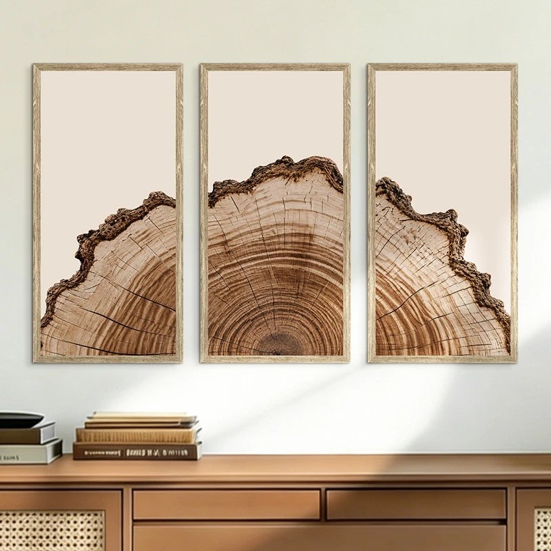 Bohemian Style Retro Wood Grain Wooden Sign Tree Annual Ring Wall Hanging Wall Decor Natural Wall Hanging Decor Hanging