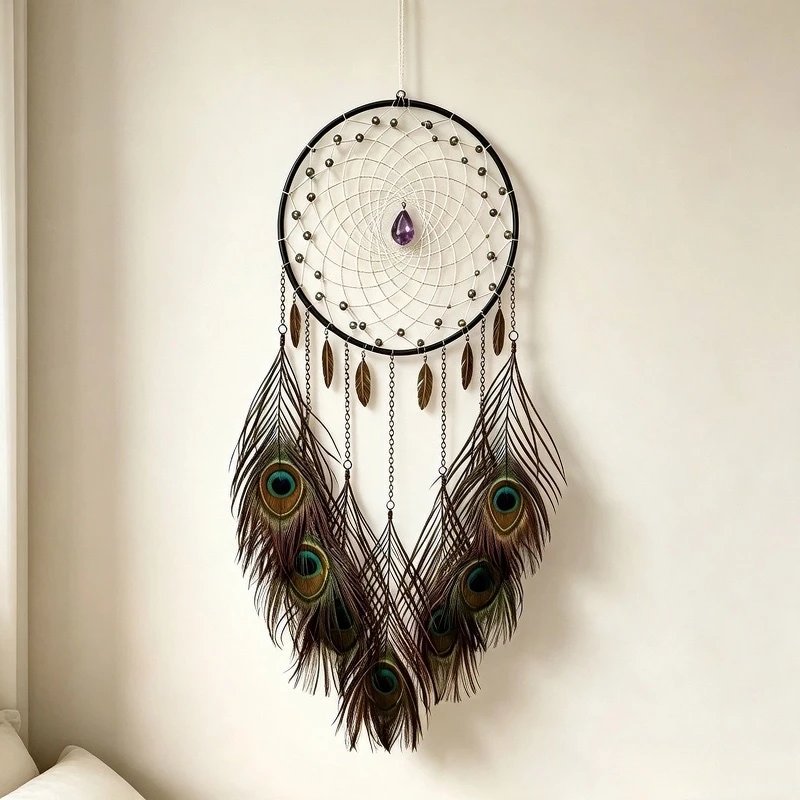 Creative Peacock Feather Dream Catcher Decor Wedding Decor Wholesale Student Birthday Gift Home Decor