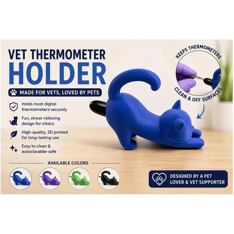 Pet Thermometer Holder 3D Printed Animal Thermometer Storage | Storage Organizer
