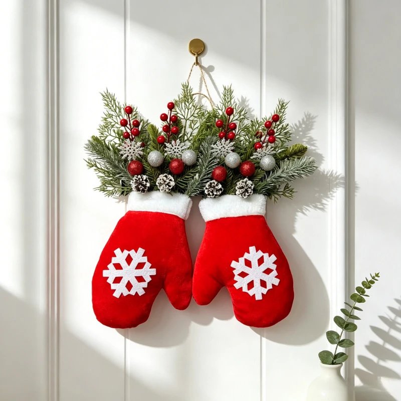 Twinkling Christmas Wreat Christmas Gloves Garland Christmas Garland Hanging Ornament | Christmas Decor