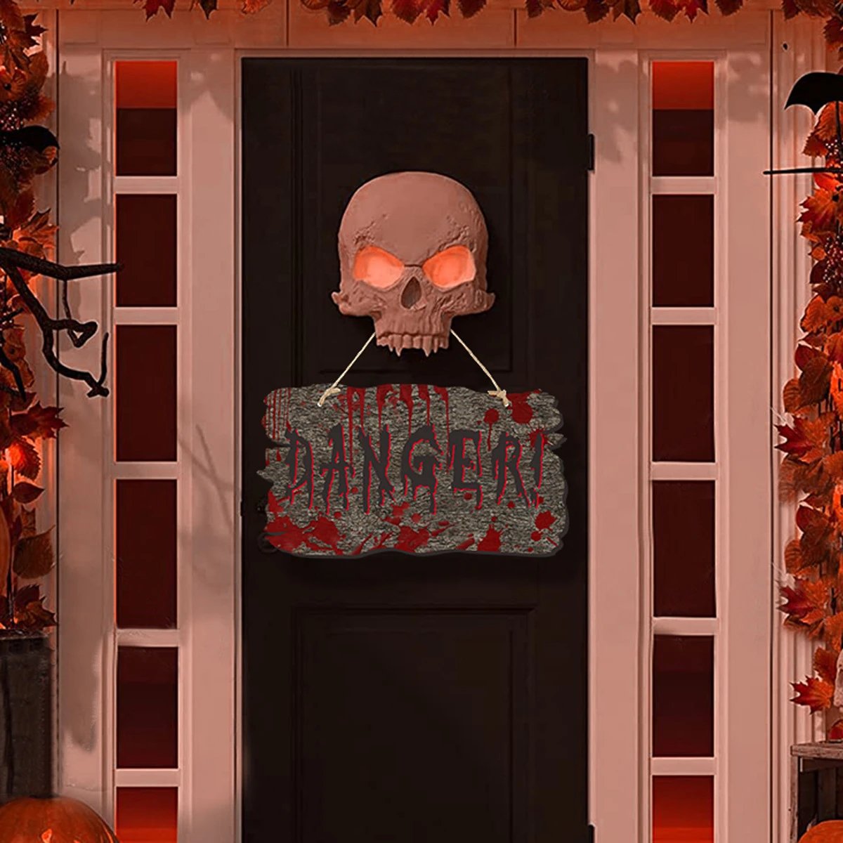 Halloween Imitation Wooden House Sign Haunted House Horror Atmosphere Decor Bloody Handprint Listing | Halloween Decor