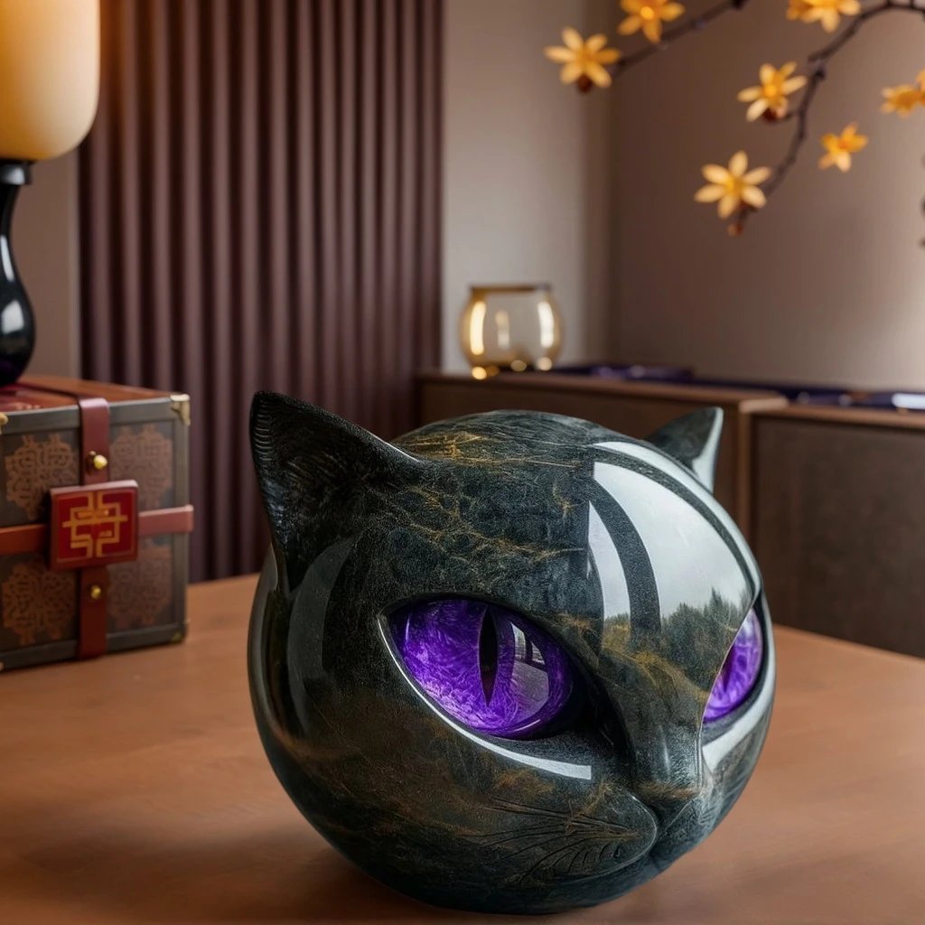 Luxury Black Cat Figurine Luxury Black Cat Ornament Multi-color Statue | Decorative Figurine