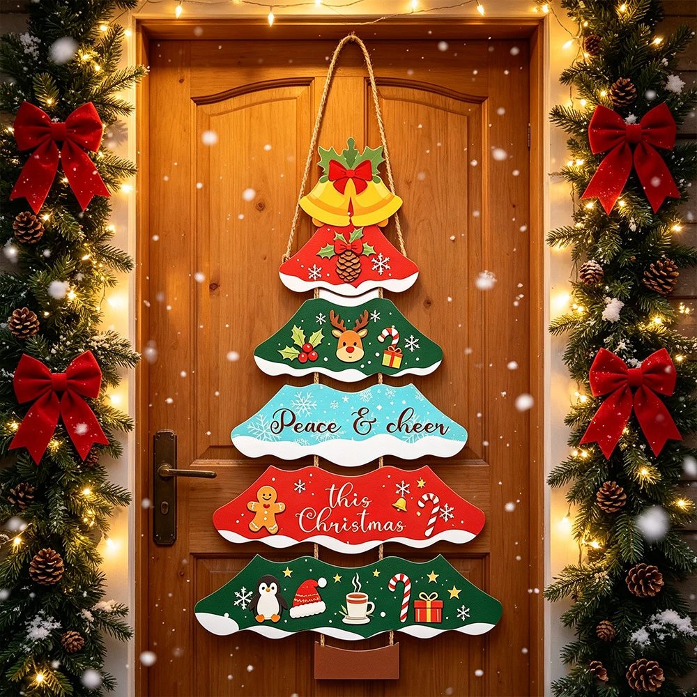 Christmas Party Decor Hanging Christmas Tree Pendants Scene Layout Door Hanging Family Party Supplies | Christmas Decor